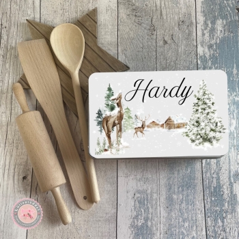 zauberhafte Winterlandschaft Rehe Wald Kekse KEKSDOSE Plätzchendose mit Name personalisiert Weihnachten Geschenke von Lüttentüddel®